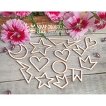 Чипборд ScrapBox - Набір простих елементів Ht-054