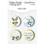 Скрап-фішки 4шт. Набір 329, My little panda boy, ТМ Фабрика Декору