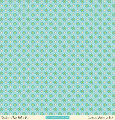 Лист двусторонней скрапбумаги от October Afternoon - “Ducks in a Row” Collection - Peek-a-Boo, 30х30