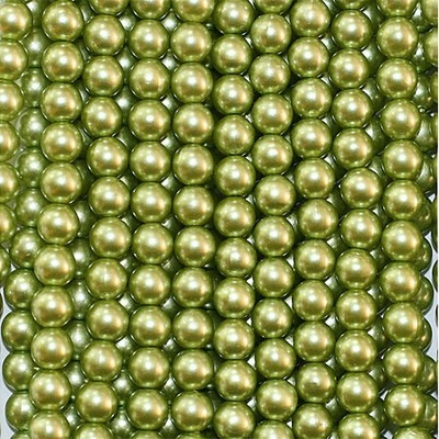 Намистини "перли" на нитці, 140 намистинки, діаметр 6 мм