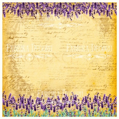 Деко велум (Аркуш кальки з малюнком) Бордюр з лаванди 29x29 см, ТМ Фабрика Декору