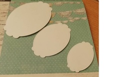 Вирубки з білого картону — набір фігурних овалів, 3 шт., 9х5.6, 7x4.5, 5x3.2см