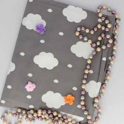 Хлопок, Облака на сером фоне, 45х70 см