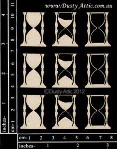 Чипборд від Dusty Attic - mini Hour Glass, 9 шт.