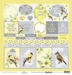 Бумага для скрапбукинга от ScrapBerry's - Разрисованная Вуаль - Карточки 1, 1 лист, АНГ,30,5х30,5 см, 190 гр/м, односторонняя