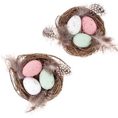 Декоративні гнізда Decorative Nests Eggs & Feathers, 2 шт., dpCraft