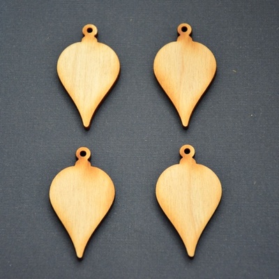 Деревʼяна фігурка WOOD-094 - Ялинкова прикраса 2, 1 штука