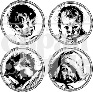 Набір акрилових штампів від ПСК "Бебі", 4 шт.