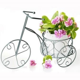 Металлический велосипед, белый, 8х5х14см