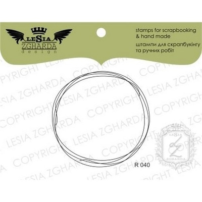 Акриловый штамп Lesia Zgharda R040 Рамка-дудлинг круг, 4,8*4,7 см.