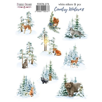 Набір наліпок (стікерів) 9шт. Country winter #273