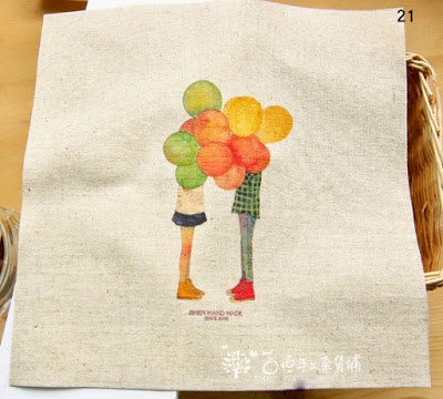 Картинки на кульці - Парочка з кульками, арт.055, 20x20см