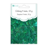 Пайетки круглые 9 мм, 10 г, цвет зелёный, TM dpCraft (Dalprint)