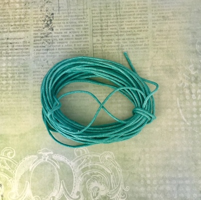 Вощеный шнур, аквамарин, 1,5 мм, 5 метров