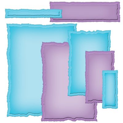 Лезвия Spellbinders - A2 Distressed Edges, 7 шт.