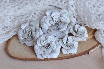 Набор бумажных цветов от WOODchic - "Яблочный цвет" 033