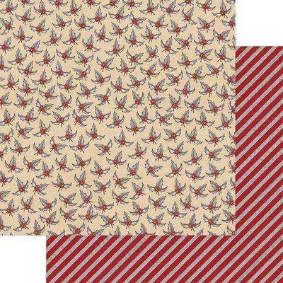 Аркуш двостороннього паперу Teresa Collins - Candy Cane Lane - Holly, розмір 30x30 см