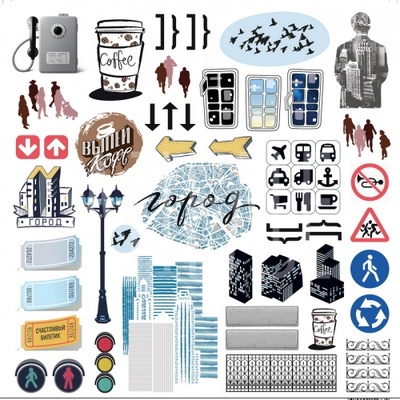 Бумага для скрапбукинга от Артелье - Знаки города, 30,5х30,5 см