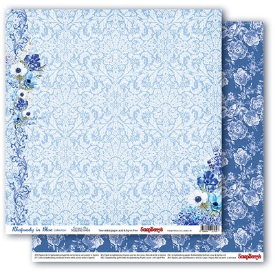 Набор бумаги для скрапбукинга от ScrapBerry's - Сапфировые мечты (6 + 2) УКР, 30,5х30,5 см, 190 гр/м