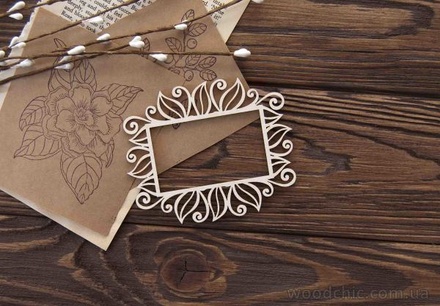 Чипборд від WOODchic - Рамка "Листяна"