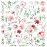 Аркуш з картинками для вирізання Peony garden 30,5x30,5см, ТМ Фабрика Декору (01109F)