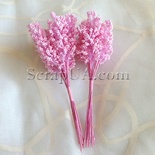 Веточки декоративные с цветными стебельками, цвет розовый, 1 пучок из 8 штук