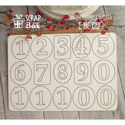 Чипборд ScrapBox - Набір цифр №1