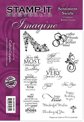 Набір гумових штампів від Crafter's Companion - Sentiment Swirls, 15шт.