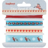 Набор лент от Scrapberry's - Однажды зимой, 4 шт. по 1 м