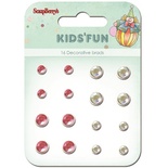 Набор хрустальных брадс "Забава", цвет малиновий, белый, 16шт.