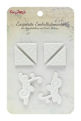 Набір металевих кутиків, білі, 4 трикутних + 2 фігурних