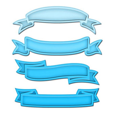 Лезвия от Spellbinders - Ribbon Banners, 4 шт
