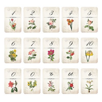 Теги "Квітковий алфавіт цифровий", №3, 15шт.
