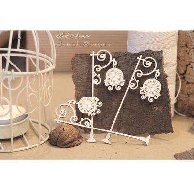 Чипборд Scrapiniec - Часы маленькие Park Avenue 03, 4 штуки