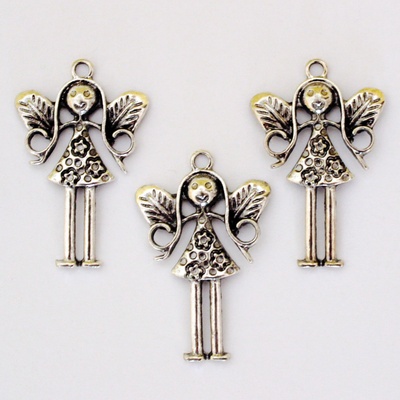 Металева прикраса "Феєчка", 35x24 мм, 1 шт.