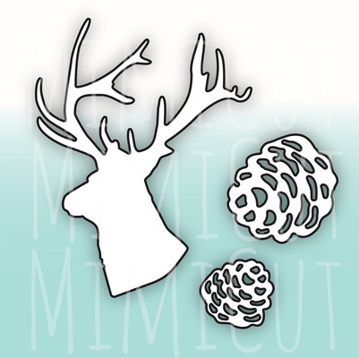 Нож для вырубки от  MiMiCut - Лесной олень, 53 x 69 см, 17 x 18 мм, 27 x 27мм
