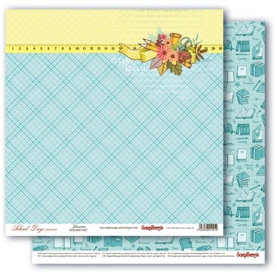 Набор бумаги для скрапбукинга от Scrapberry's - Школа, 30,5х30,5 см, 190 гр/м, (7 двусторонних) УКР