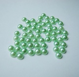 Половинки перлин «Lt Yel Green», колір: зелений світлий, 50 шт.