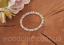 Чипборд Рамка "вінтаж" овал 2 від WOODchic, 8см на 6,5cм