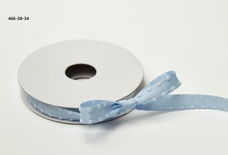 Сатинова стрічка з вузловою кромкою - блакитна, ширина - 10 мм, довжина 90 см