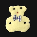 Прикраса з тканини "ведмедик", колір кремовий, розмір 4x4 см