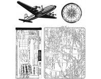 Резиновые штампы от Stampers Anonymous - Tim Holtz - Air Travel, 4 шт