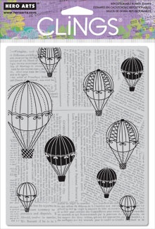 Гумовий штамп Hero Arts - Balloon Ride, з оснасткою
