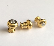 Ручка с камушком, маленькая, золото, 13х10мм