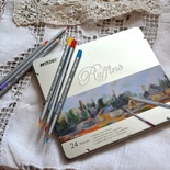 Карандаши акварельные, 24 цвета, шестигранные, в металлическом пенале, Marco Raffine