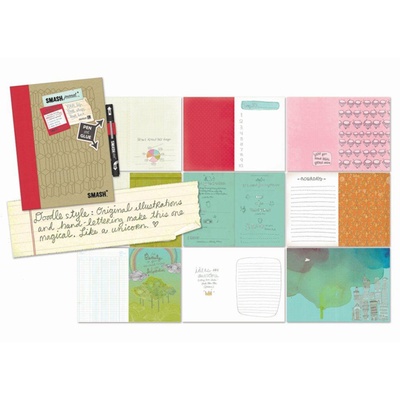 Книга для записей от K&Company - Doodle Red Smash Folio, размер: 19,7х26,1 см.