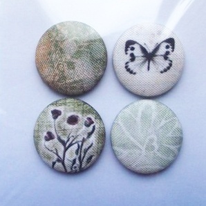 Набір скрап-фішок з тканини ЕКО. Діаметр фішок 28 мм.