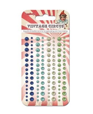 Напівперлинки на клейовій основі від ScrapBerryʼs - Vintage Circus 2 - Старий цирк 2, 120 шт., 4 кольори