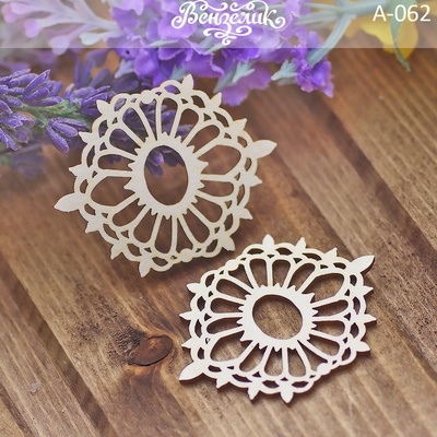 Чипборд від Вензелик - Підвіски з мереживом, розмір: 35х80 мм