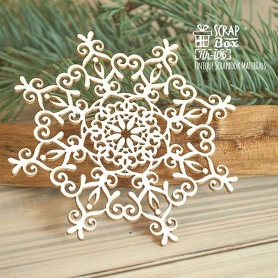 Чипборд ScrapBox - Сніжинка ажурна Hh-106